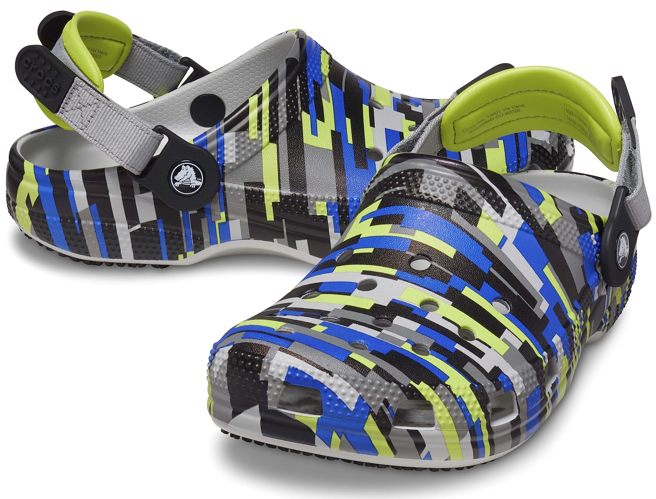 Crocs Unisex-Adult Classic Adjustable Slip-Resistant Marbled Clogs - Comfortable Waterproof Shoes for Men & Women, Perfect for Beach, Pool, Garden & Indoor Use