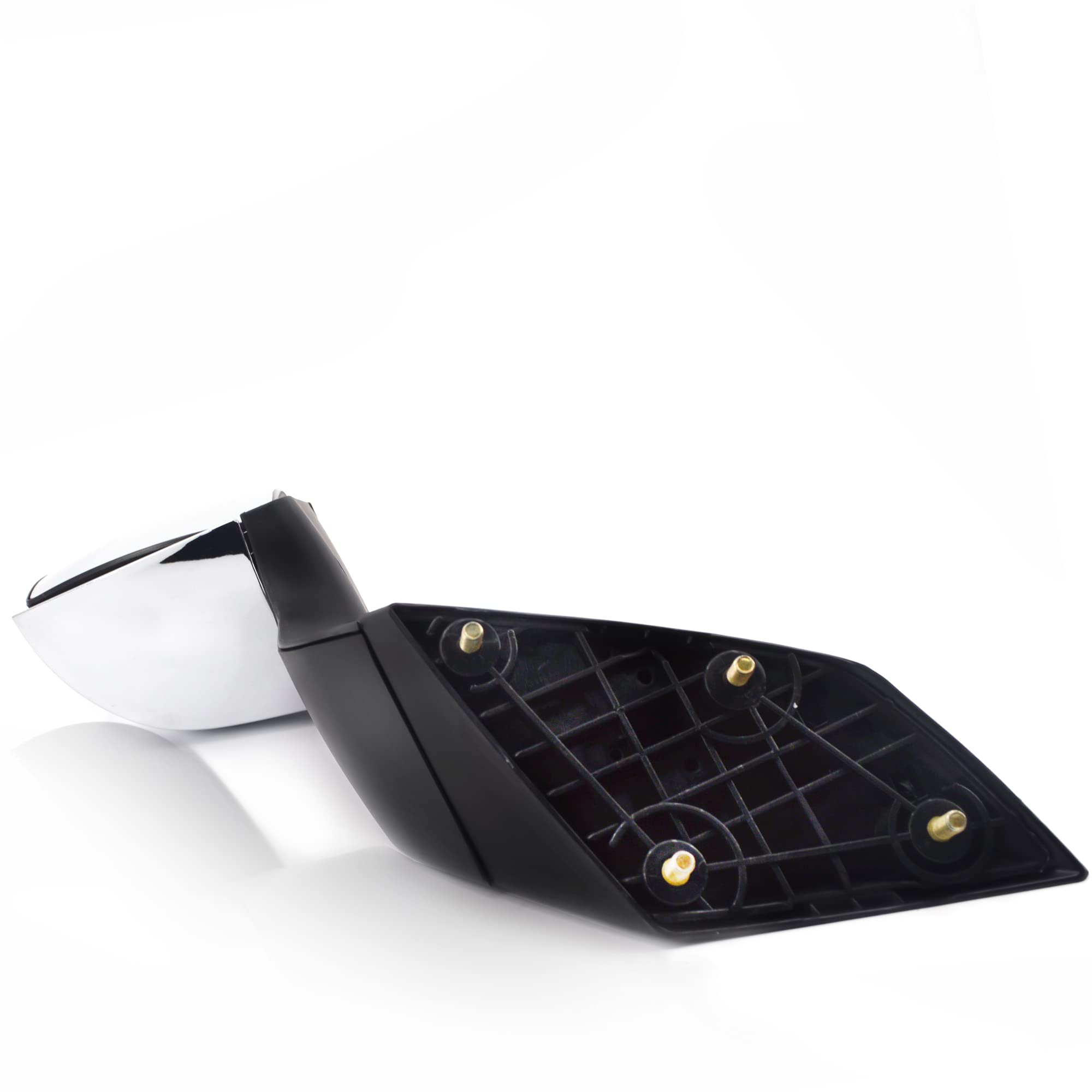 TORQUE Chrome Hood Mirror Replacement for 2004-2017 Volvo VNL Semi Trucks - Left (LHD) & Right (RHD) Side with Mounting Plates (TR009-L/TR009-R) - Perfect for Improved Visibility and Safety While Driving