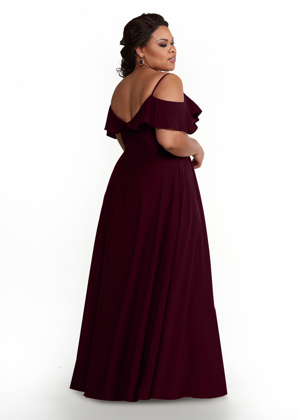 Elegant Off Shoulder Ruffled Chiffon Bridesmaid Dress - Perfect for Weddings, Prom, and Formal Events