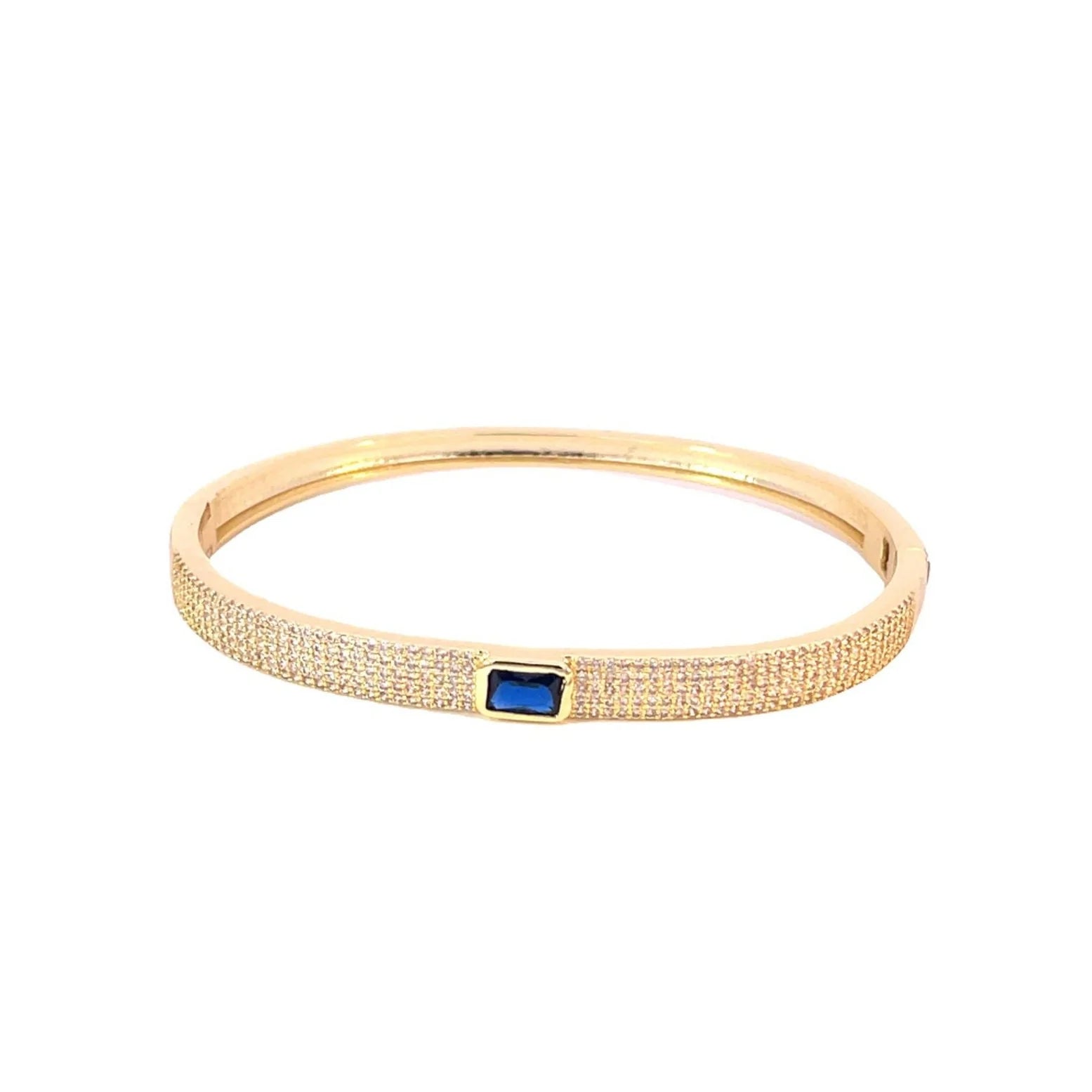 Elegant Pavé Center Stone Bangle Bracelet for Women - Perfect for Weddings, Parties & Everyday Wear