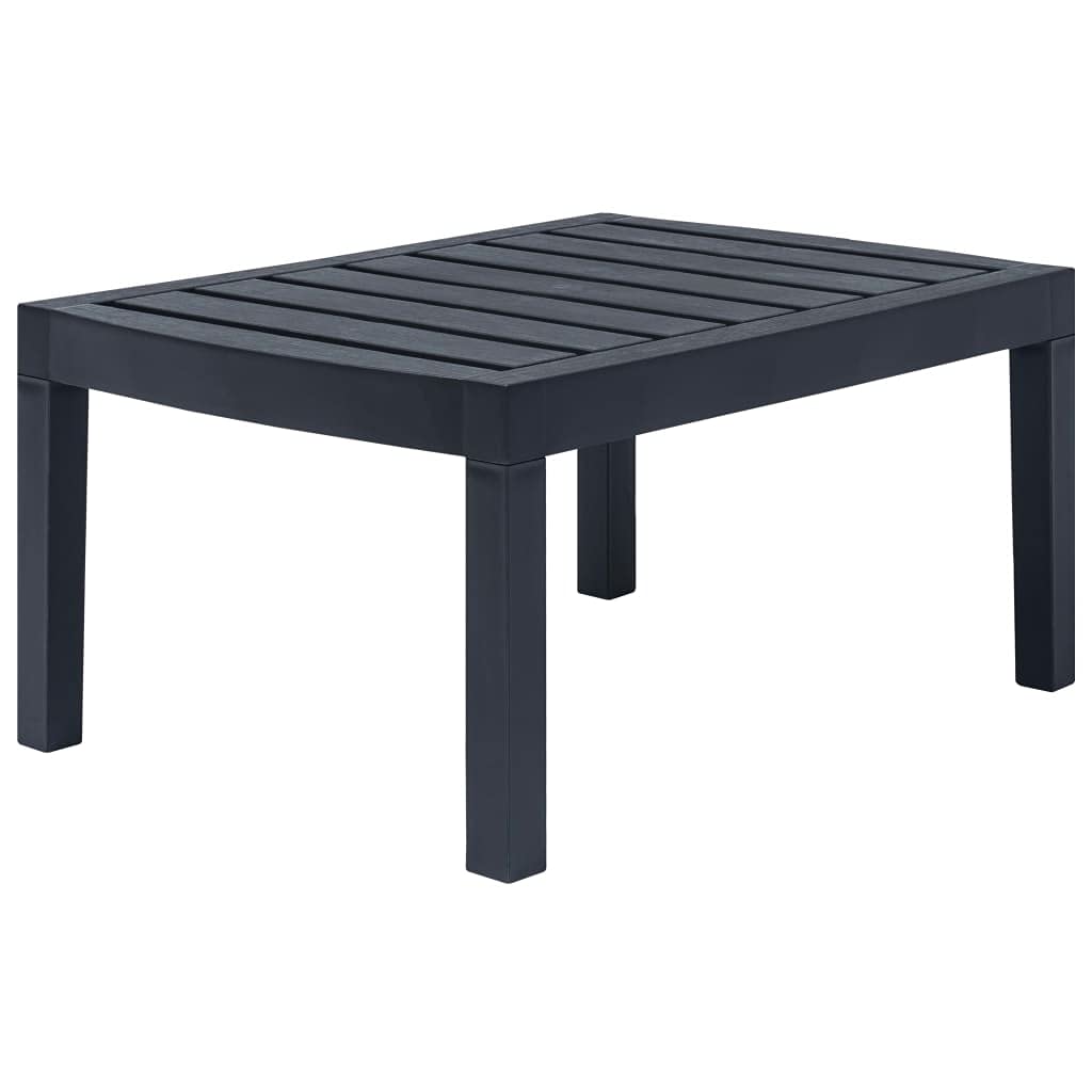 3-Piece Outdoor Patio Furniture Set - Modern Garden Lounge Chairs in Anthracite Plastic for Backyard, Deck, or Poolside Relaxation | Durable & Weather-Resistant Conversation Set for Indoor & Outdoor Use