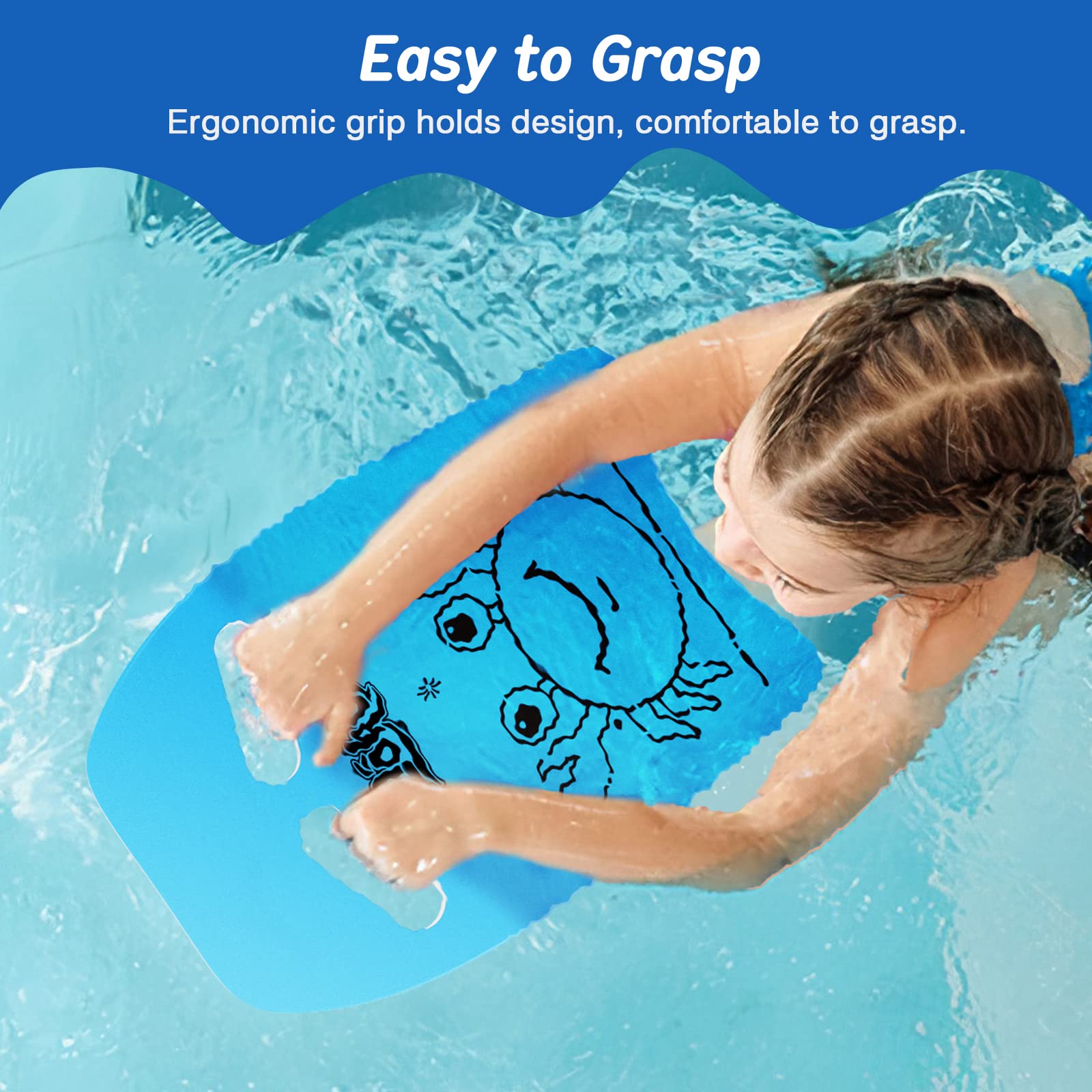 MoKo Swim Kickboard for Kids - Cartoon Swimming Training Kick Board, Pool Exercise Equipment to Improve Natural Swimming Position - Perfect for Swim Lessons, Water Fun & Pool Training