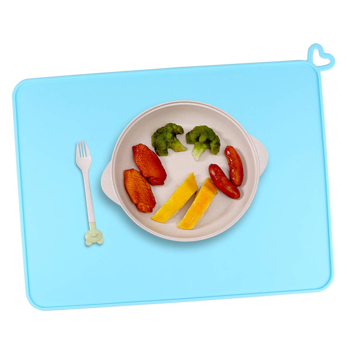 Hemoton 1-Pack Silicone Placemat for Kids - Non-Slip, Washable Table Mat for Meals, Dining & Crafts - Perfect for High Chairs, Picnics & School Lunchboxes