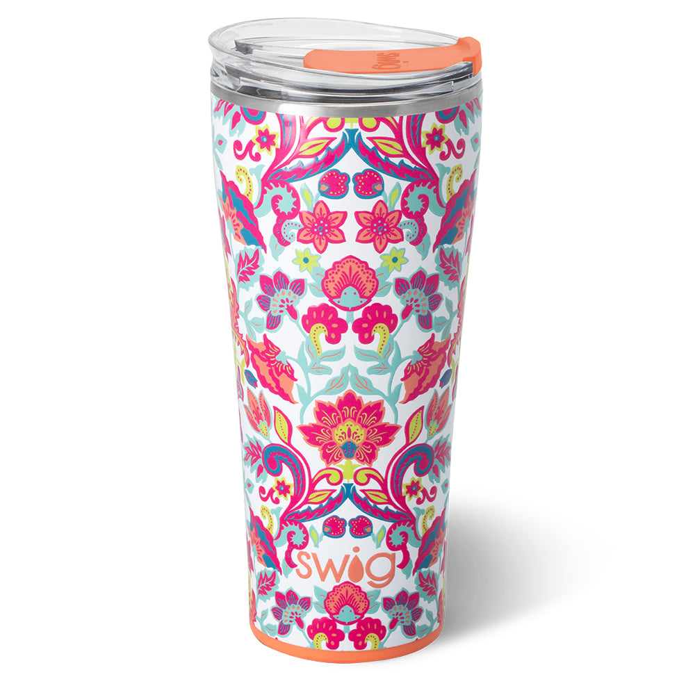 32oz Flourish Tumbler - Insulated Stainless Steel Water Bottle with Lid & Straw - Perfect for Gym, Hiking, Office & Outdoor Activities
