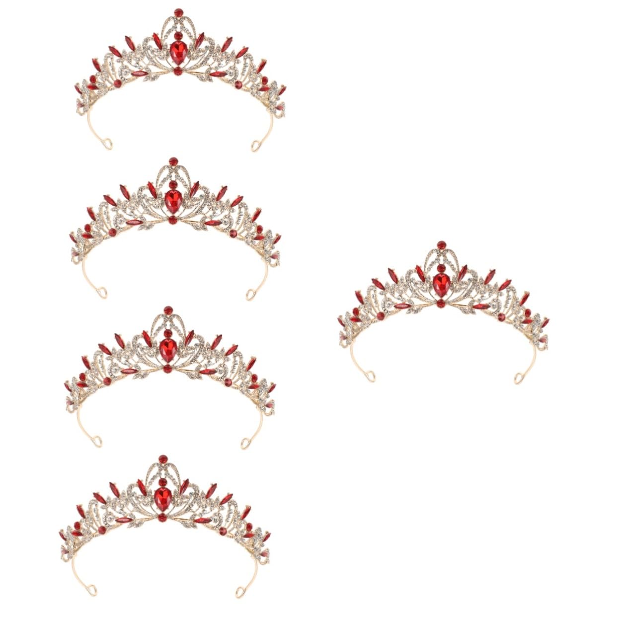 Beavorty 5-Piece Rhinestone Wedding Tiara Set - Bridal Headpiece, Princess Crown, Hair Accessories for Women - Perfect for Weddings, Prom, Pageants & Special Occasions