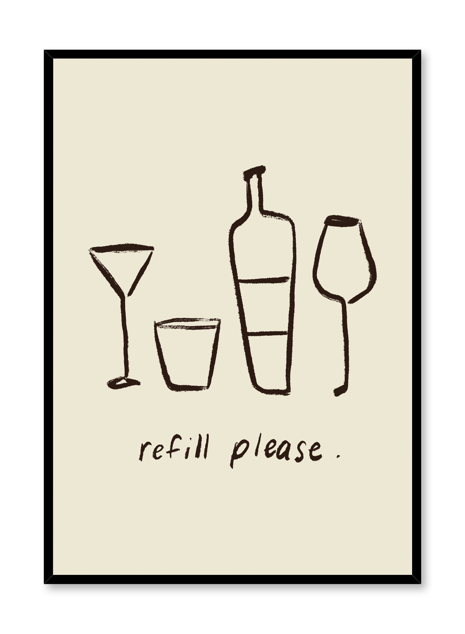 Refill, Please! - Funny Water Bottle Refill Poster - Perfect for Offices, Gyms & Eco-Friendly Homes