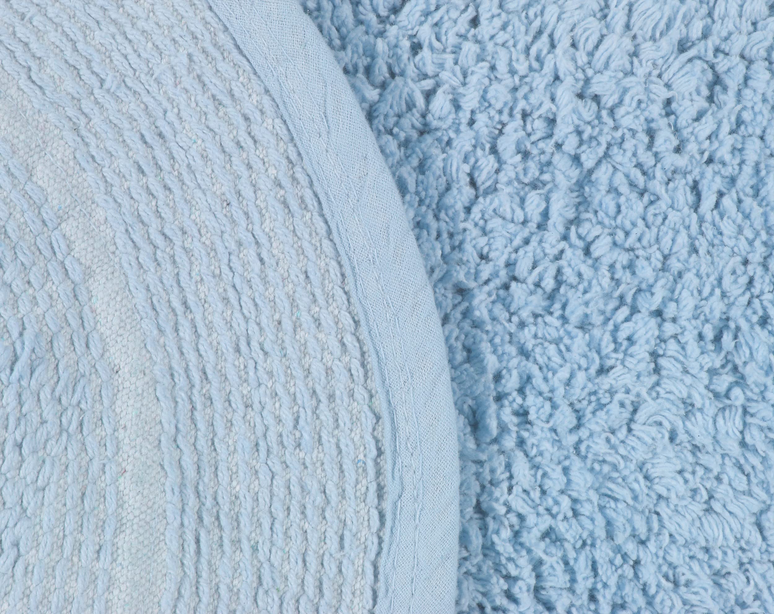 Home Weavers Double Ruffle 100% Cotton Bathroom Rugs Set - Ultra Soft, Absorbent & Washable Non-Slip Bath Mat for Bathroom & Kitchen - 17