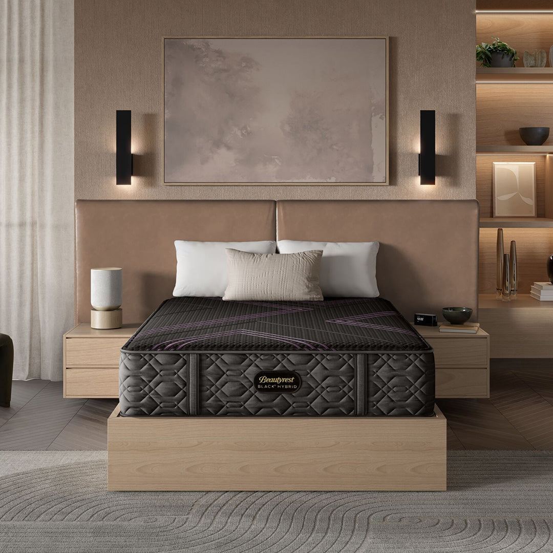 Beautyrest Black Series 2 Firm Hybrid Mattress - Queen Size, Cooling Gel Memory Foam & Pocketed Coil Support for Back Pain Relief - Perfect for Hot Sleepers & Couples in Master Bedrooms