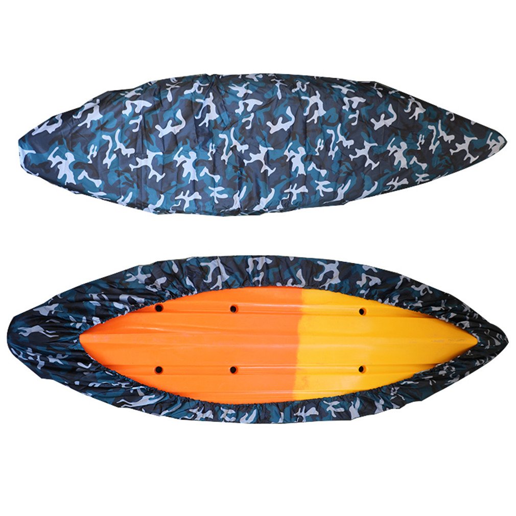 Mexidi 8.5-19.7ft Waterproof Camouflage Kayak Cover - UV Protection Boat & Canoe Storage Cover for Outdoor Use - Perfect for Kayak Storage, Dust Protection and Sunblock Shield While Parked or Transporting