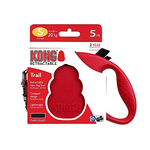 Alcott Kong Retractable Dog Leash for Small Dogs, 16 Feet Long, Durable & Tangle-Free, Red - Perfect for Walking, Hiking & Outdoor Adventures with Your Pet