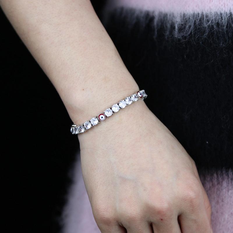 5mm Zircon Eye Tennis Chain Bracelet for Women - Elegant Cubic Zirconia Jewelry for Parties, Weddings & Everyday Wear