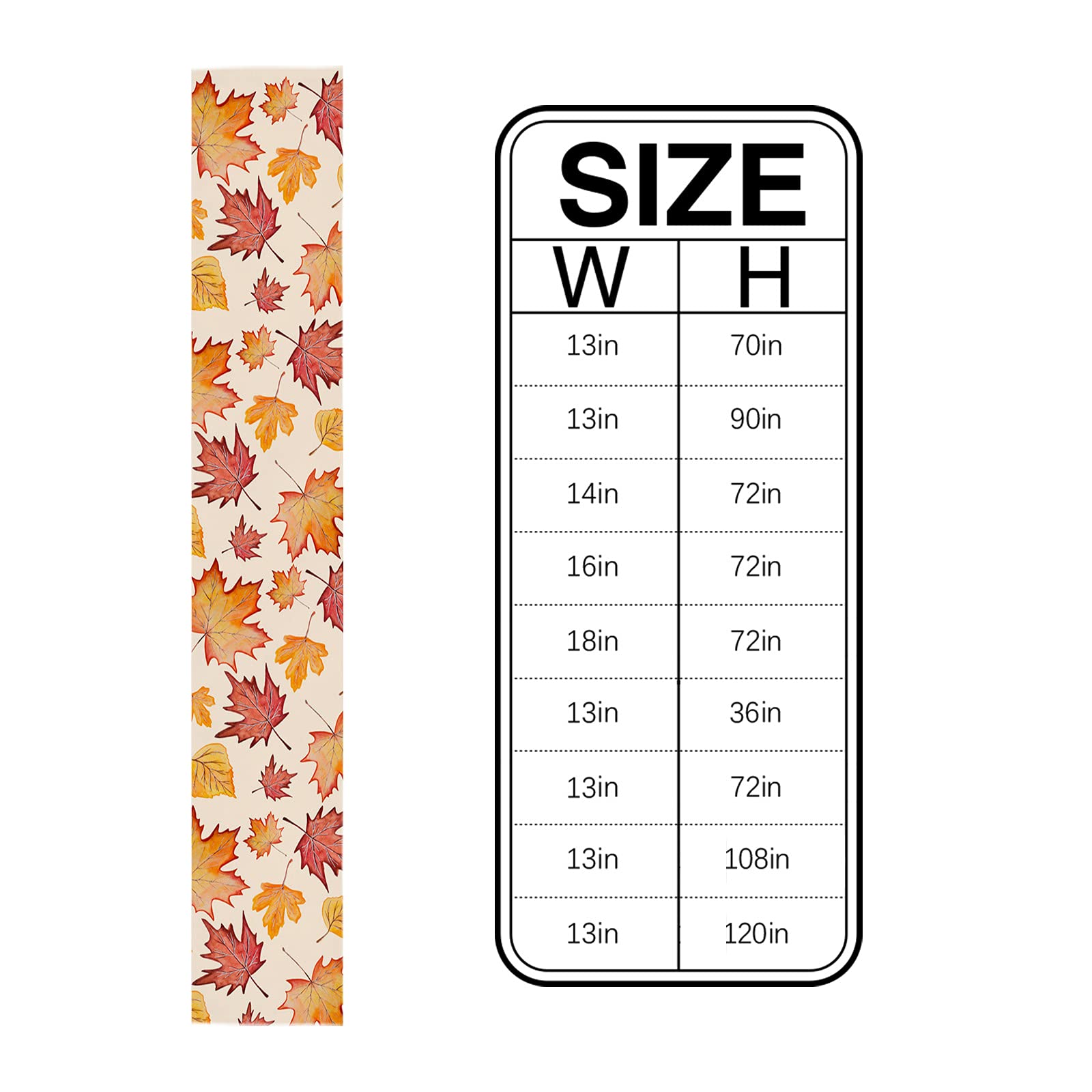 70 Inch Fall Table Runner - Rustic Burlap Autumn Maple Leaf Design for Kitchen Dining & Coffee Tables | Perfect for Family Dinners, Parties & Holiday Gatherings | Seasonal Home Decor (13x70 Inches)
