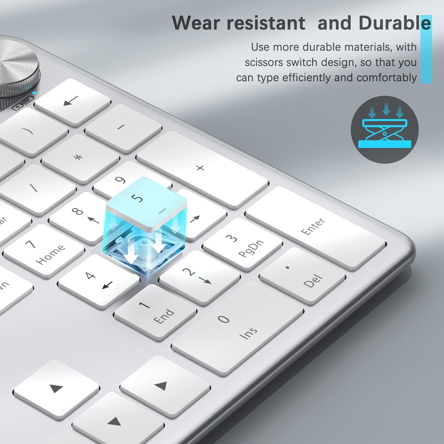 Wireless Keyboard Mouse Combo with Volume Knob - for PC/Mac/Windows - Home & Office Use