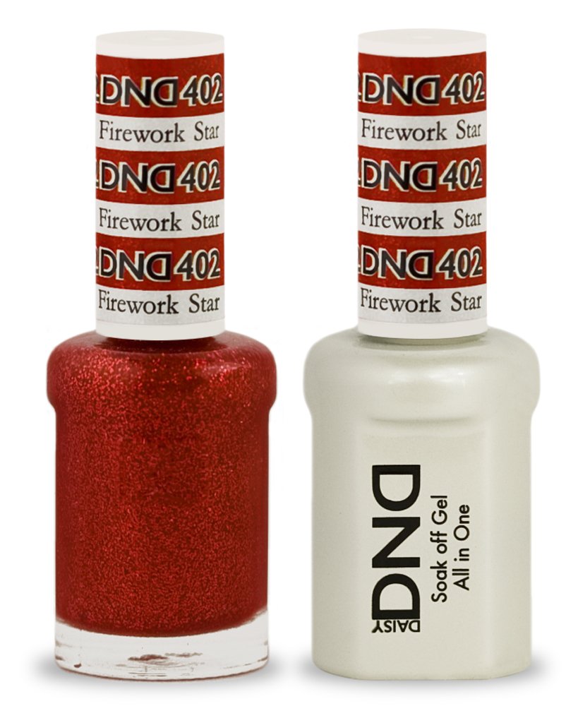 DND Gel Polish & Nail Lacquer Duo - 402 Firework Star (15ml) - Long-Lasting Professional Nail Art for Manicures & Pedicures