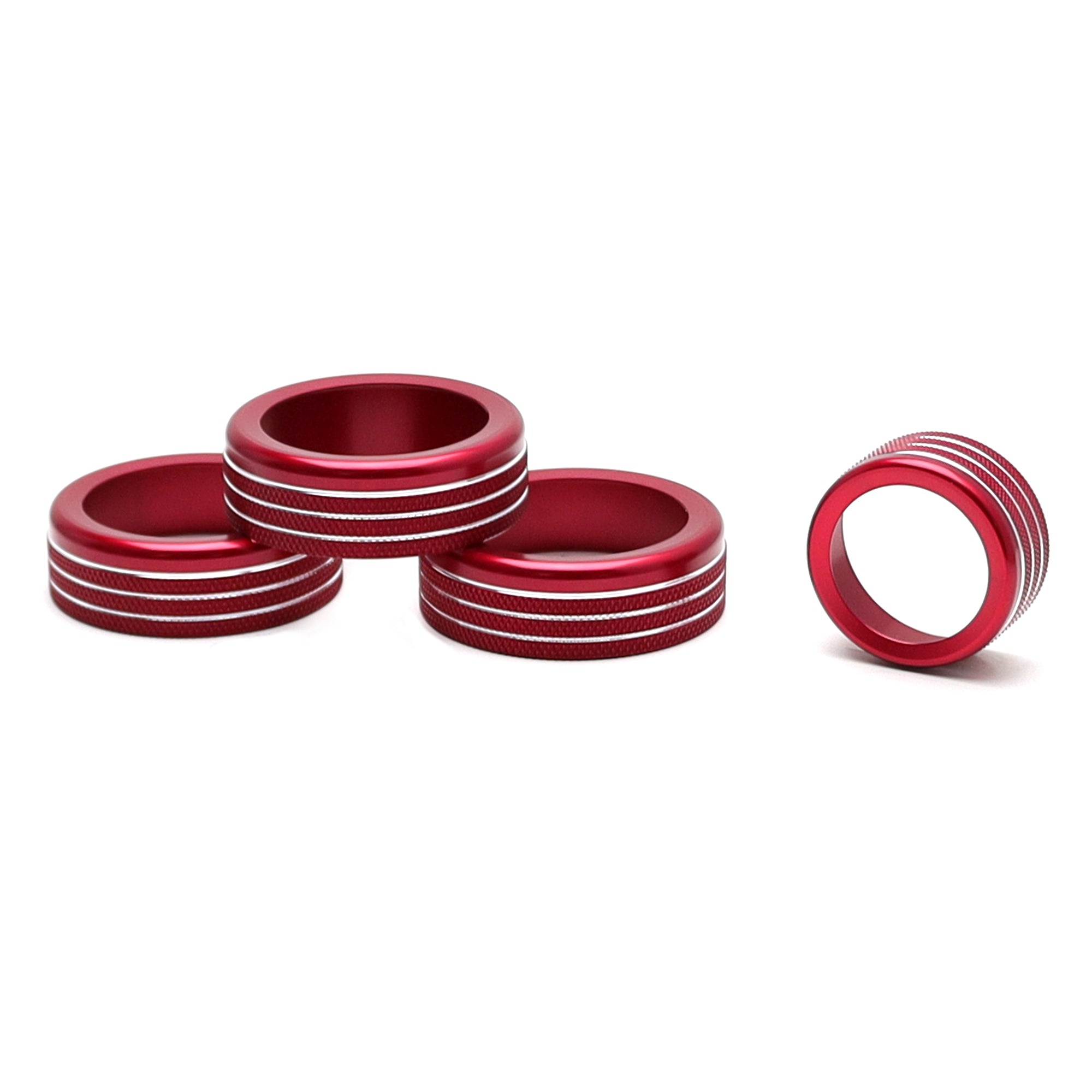 4-Piece Red Drive Mode & Volume/AC Knob Covers for 2024+ Toyota Tacoma & 2025+ 4Runner - 14-Inch Touchscreen Protection - Perfect for Off-Roading & Daily Commuting