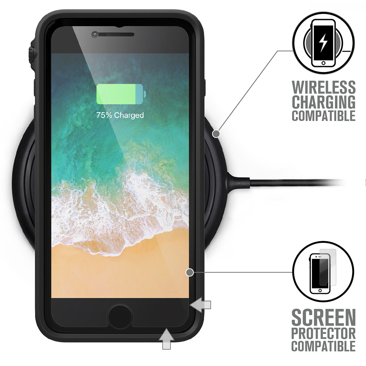 iPhone 8 Plus/7 Plus Shockproof Case - Heavy Duty Protective Cover with Military-Grade Drop Protection | Perfect for Outdoor Activities, Travel & Daily Use