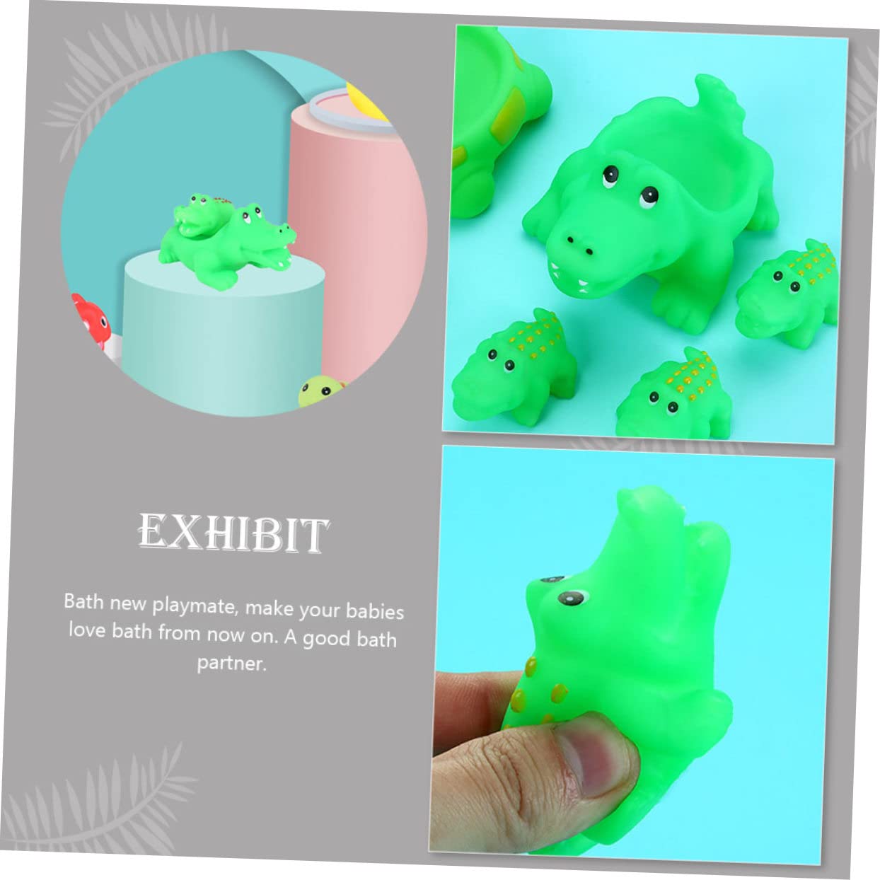 HEMOTON 6 Pack Cartoon Crocodile Bath Toys - PVC Squirt Water Toys for Kids, Fun Bathtub & Pool Toys for Toddlers, Perfect for Bath Time Play and Outdoor Water Activities