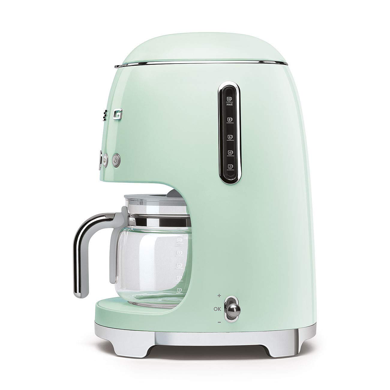 Smeg DCF02PGUK Drip Coffee Maker with Auto-Start, Reusable Filter & Digital Display | 1.4L Capacity, Anti-Drip System & Aroma Control | Perfect for Home, Office & Breakfast Nook | Pastel Green