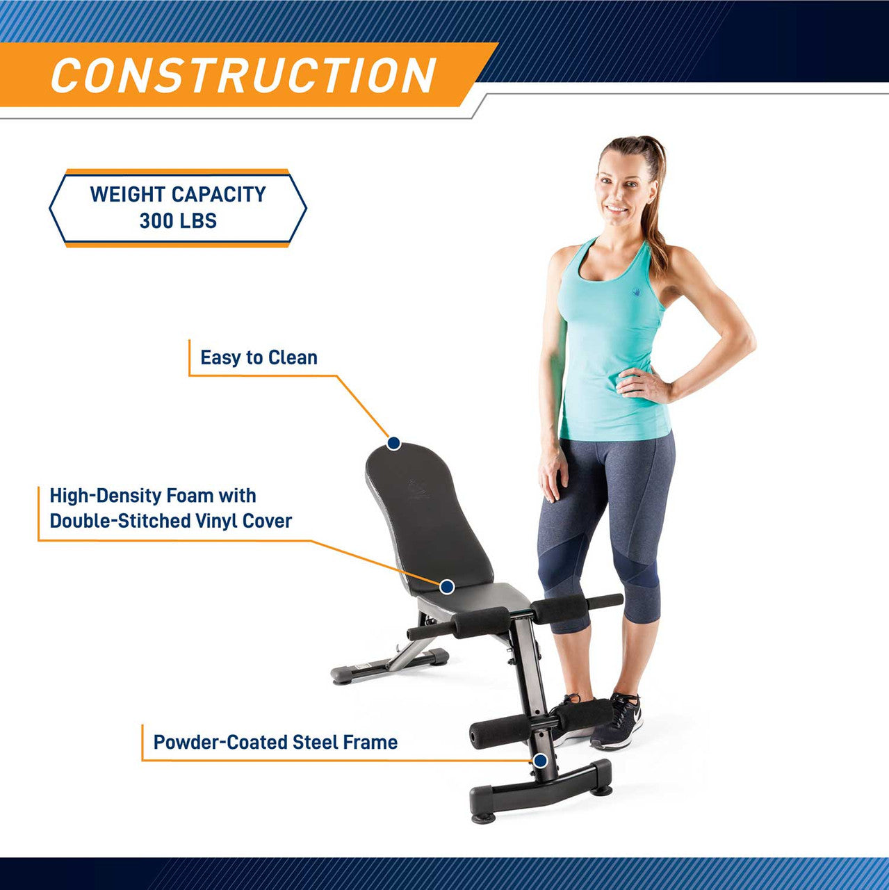Marcy SB-228 Multi-Purpose Adjustable Weight Bench for Home Gym - Strength Training & Full-Body Workouts