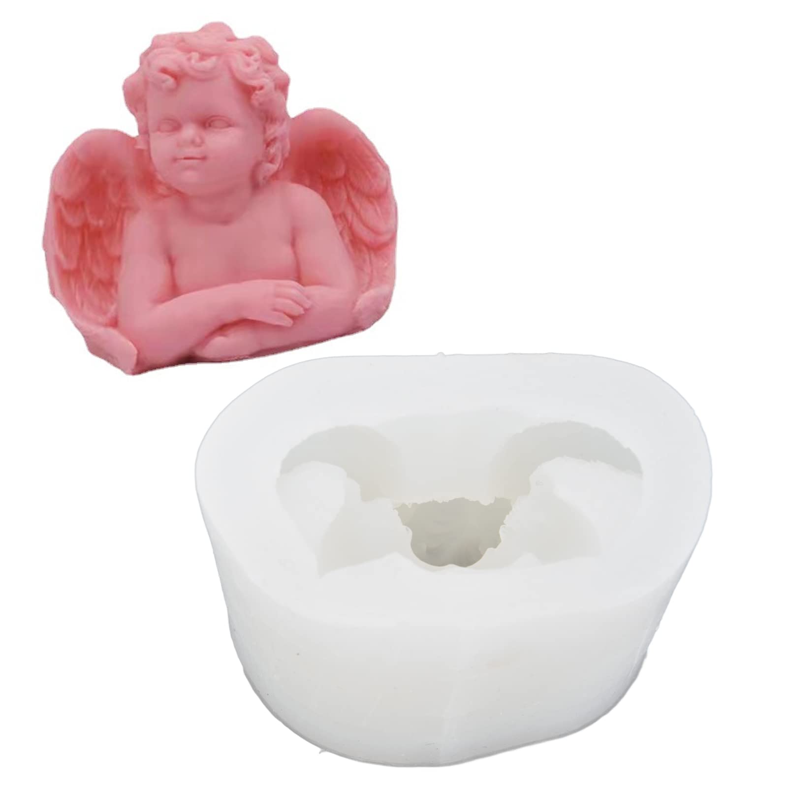 3D Angel Candle Mold - Reusable Food Grade Silicone DIY Candle Making Kit for Home Decor, Cake Toppers, Wedding Centerpieces & Christmas Crafts (Dignified Angel Design)