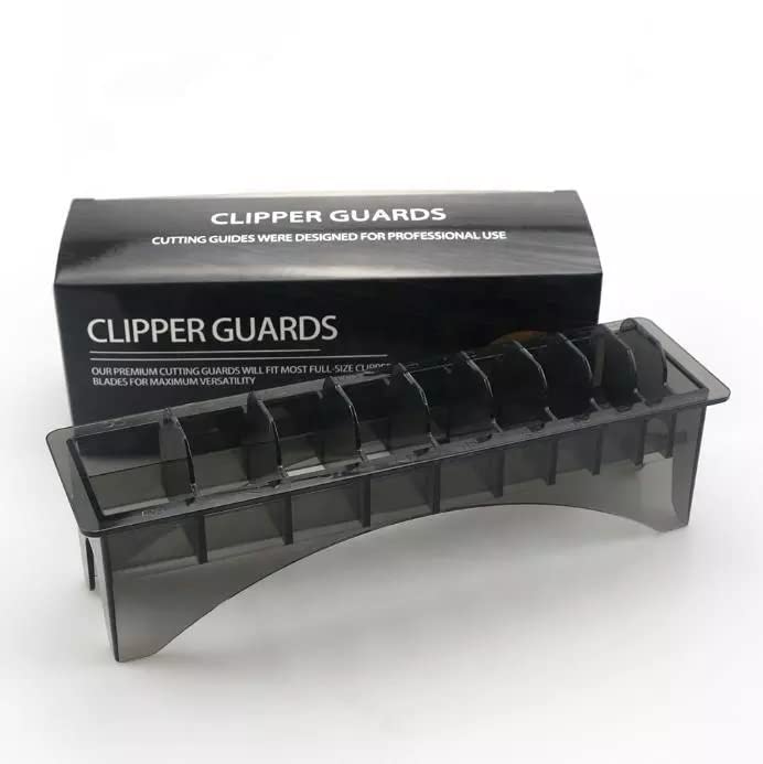 10 Grid Universal Hair Clipper Comb Storage Case - Plastic Barber Comb Organizer Box for Salon & Home Hairstyling - Perfect for Clipper Guards, Trimmer Attachments & Styling Tools