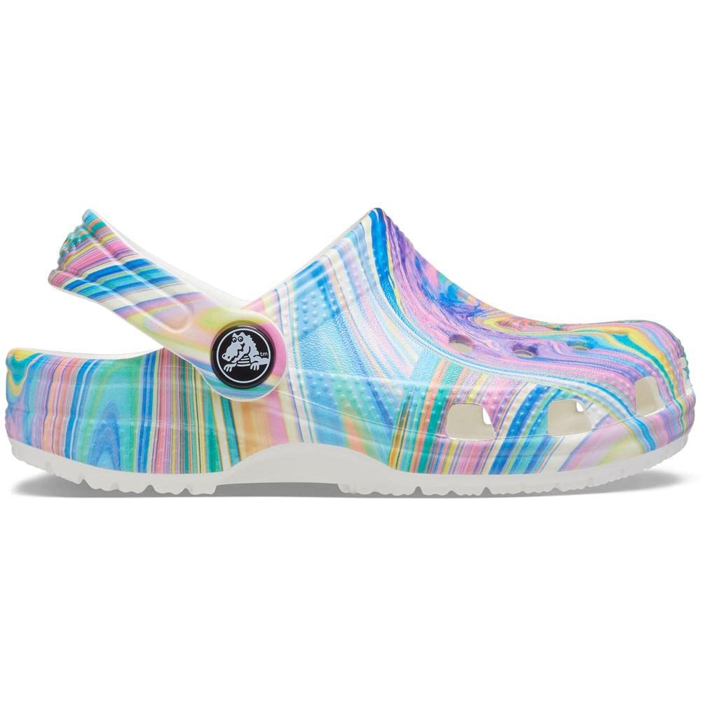 Crocs Kids' Classic Tie Dye Clogs - Comfortable & Lightweight Water Shoes for Boys & Girls (Infant/Toddler/Little Kid/Big Kid) | Perfect for Beach, Pool, Playground & Everyday Wear