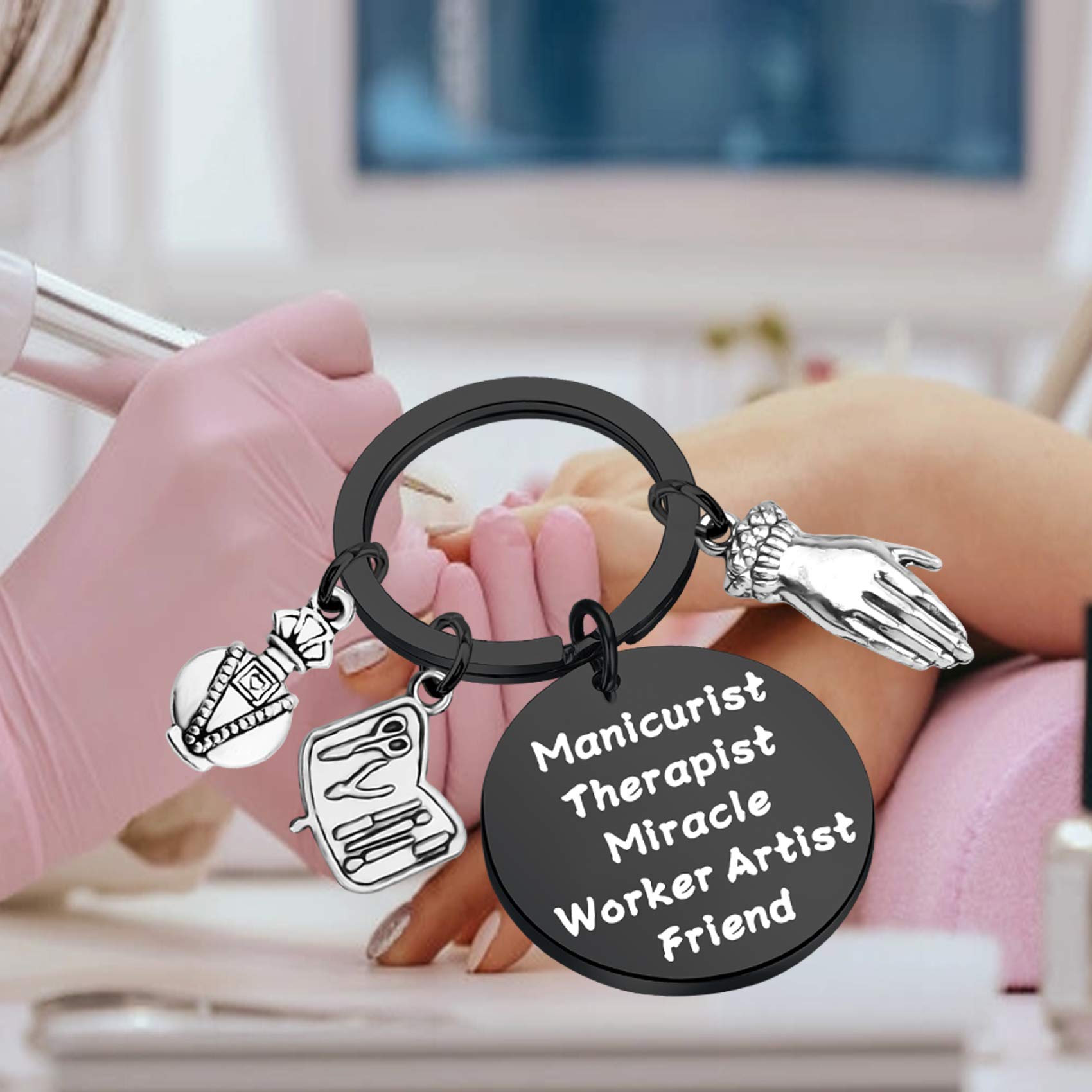 BEKECH Nail Technician Gift Keychain - Perfect Manicurist & Nail Artist Present for Therapists, Friends - Ideal for Salons, Appreciation Gifts & Special Occasions