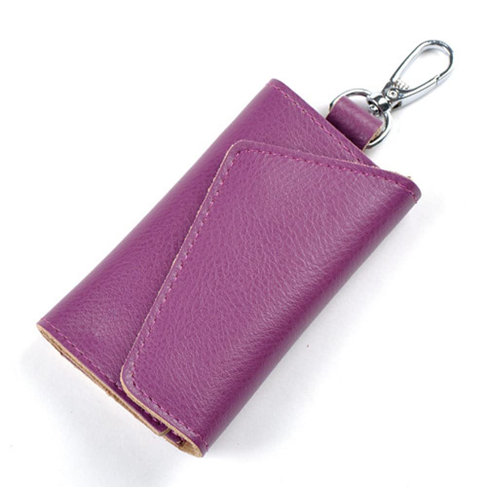 Genuine Leather Key Wallet for Women & Men - Key Holder Organizer with Keyring & Hooks | Perfect for Home, Office & Travel Key Organization