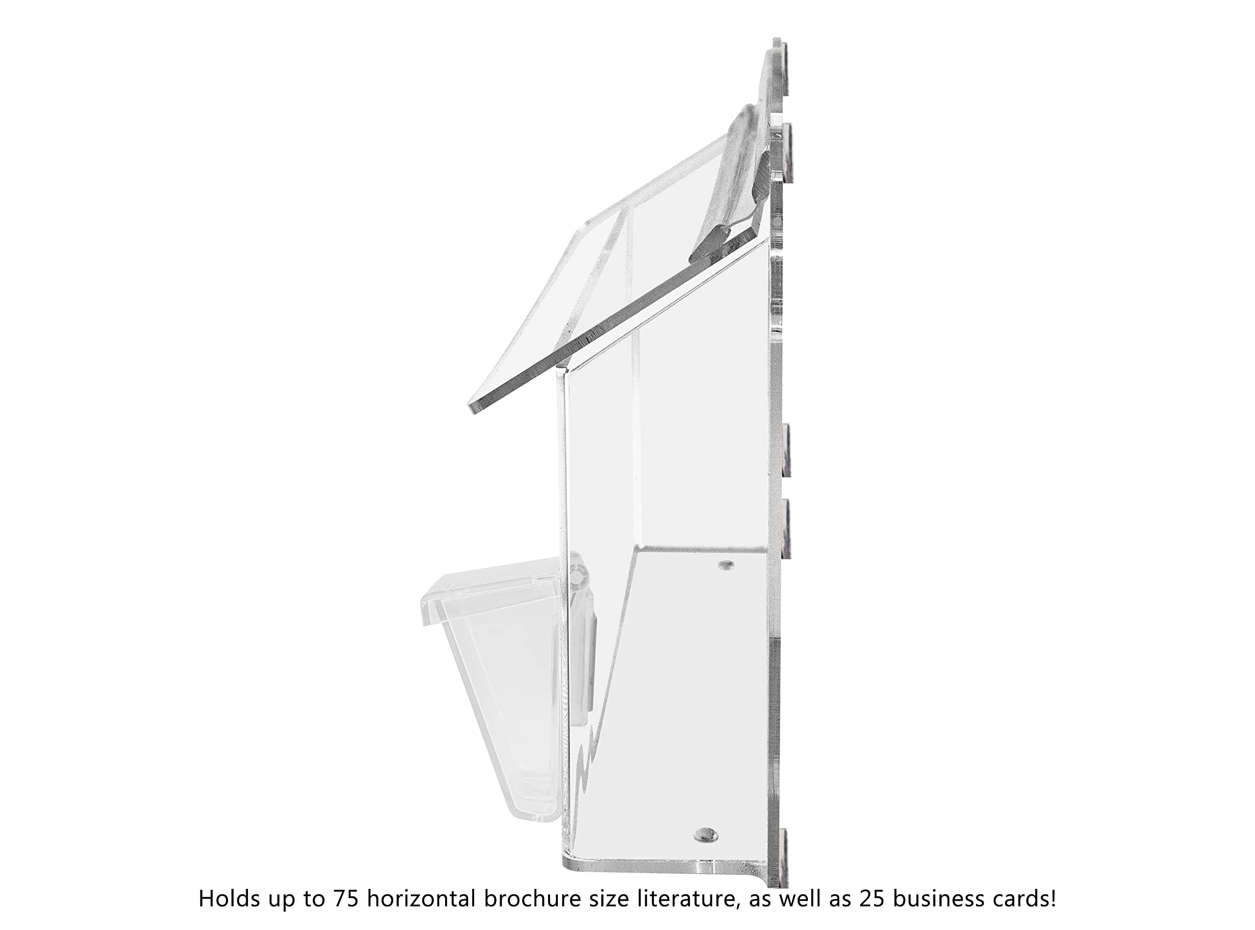 6 Pack Clear Acrylic Brochure Holders with Metal Mount & Lid - Outdoor Waterproof Flyer Display Box for 11x4