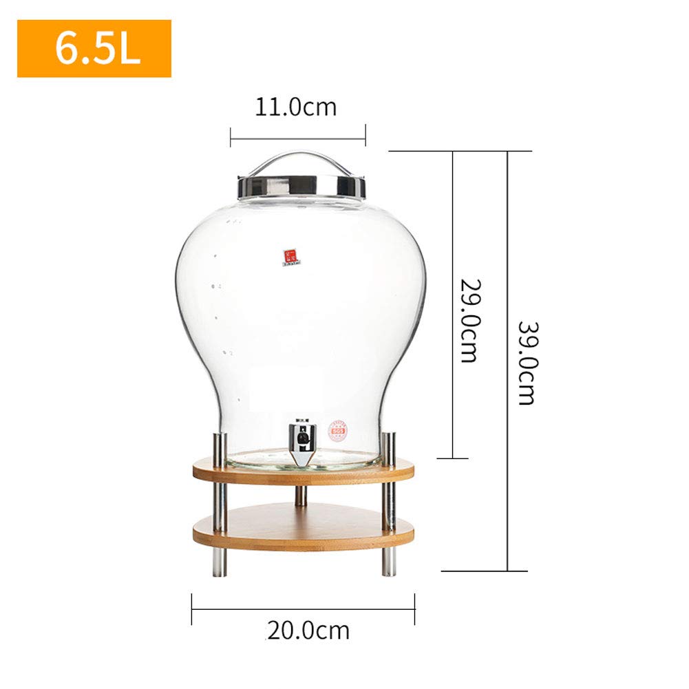 Premium 8L (2 Gallon) Glass Beverage Dispenser with Stand & Spigot - Clear Drink Water Dispenser for Parties, Bars, Weddings, BBQs, and Outdoor Events