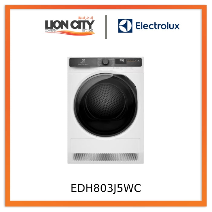 Electrolux EDH803J5WC 8kg Heat Pump Dryer with UltimateCare 500 - Energy Efficient, Quiet & Gentle on Clothes - Perfect for Apartments, Laundry Rooms & Eco-Friendly Homes