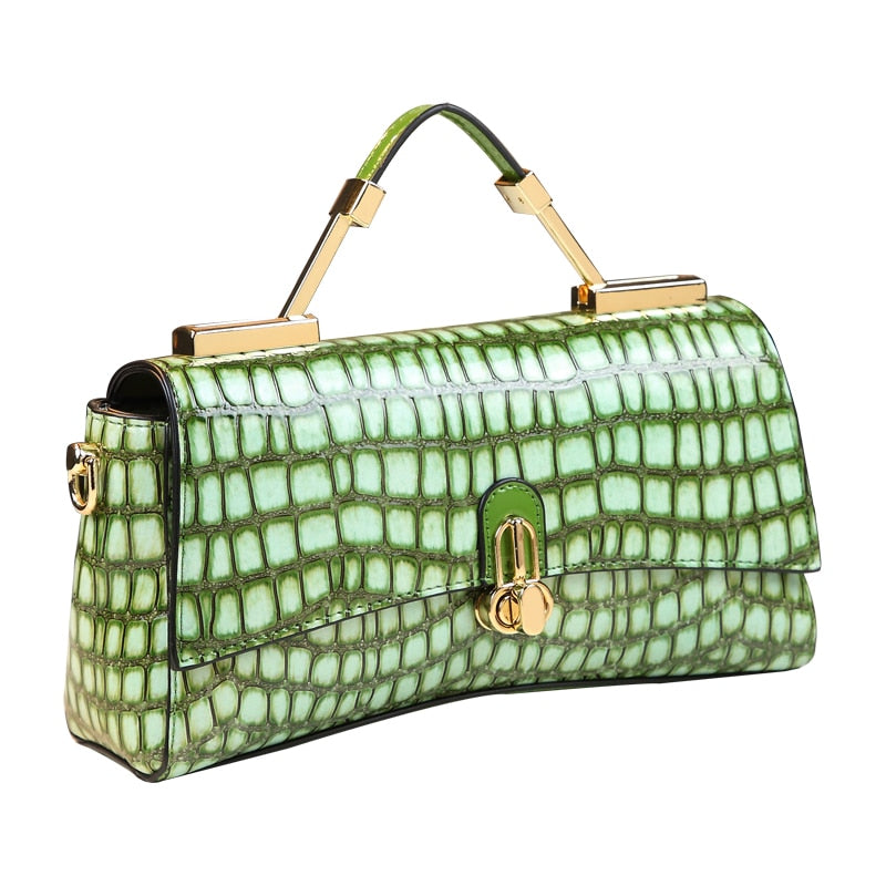Stylish Women's Crocodile Print Shoulder Bag - Fashionable Crossbody Purse for Work, Travel & Everyday Use