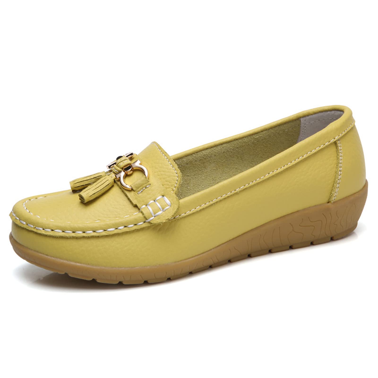 WRYPLAN 2022 Women's Leather Breathable Moccasins - Comfortable Ballet Flats with Cut-Out Design & Posture Support | Perfect for Office, Casual Wear & Posture Correction