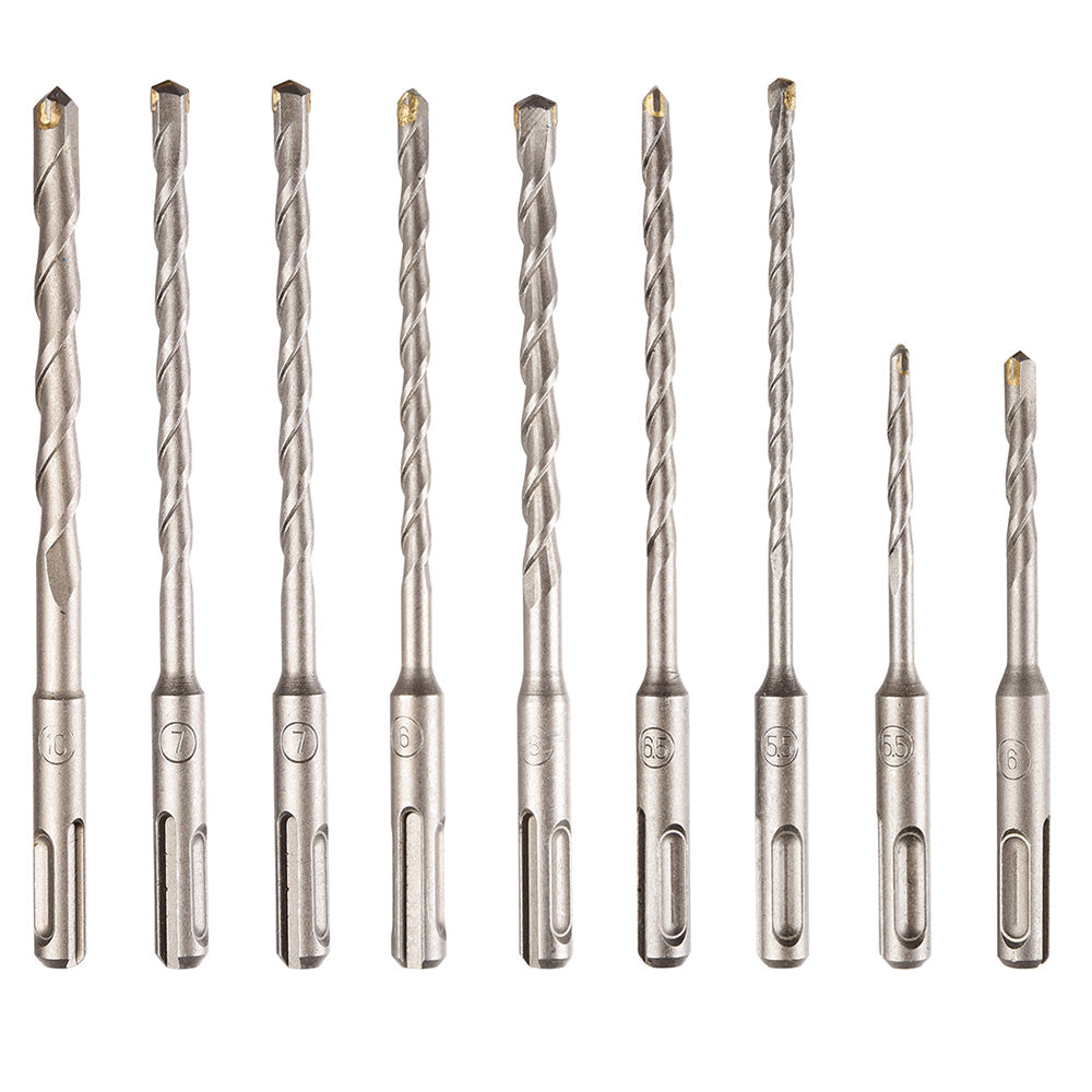 17-Piece SDS Plus Drill Bits and Chisels Set for Rotary Hammer - Masonry, Concrete, Brick Drilling - Perfect for Construction, Demolition & Home DIY Projects