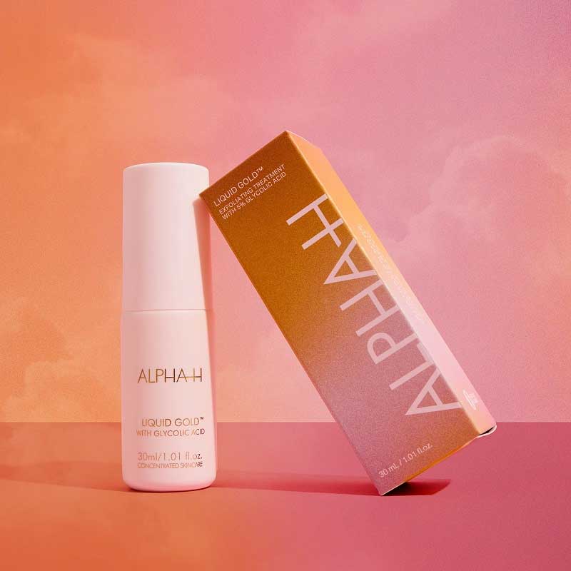 Alpha H Liquid Gold To Go Christmas Edition - Exfoliating Glycolic Acid Treatment for Glowing Skin | Limited Edition Holiday Skincare Gift