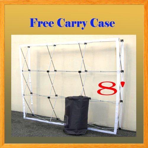 DSM™ 8 Foot Pop-up Tension Fabric Trade Show Display Booth Frame Stand with Free Carrying Case - Perfect for Exhibitions, Conventions, and Retail Store Promotions