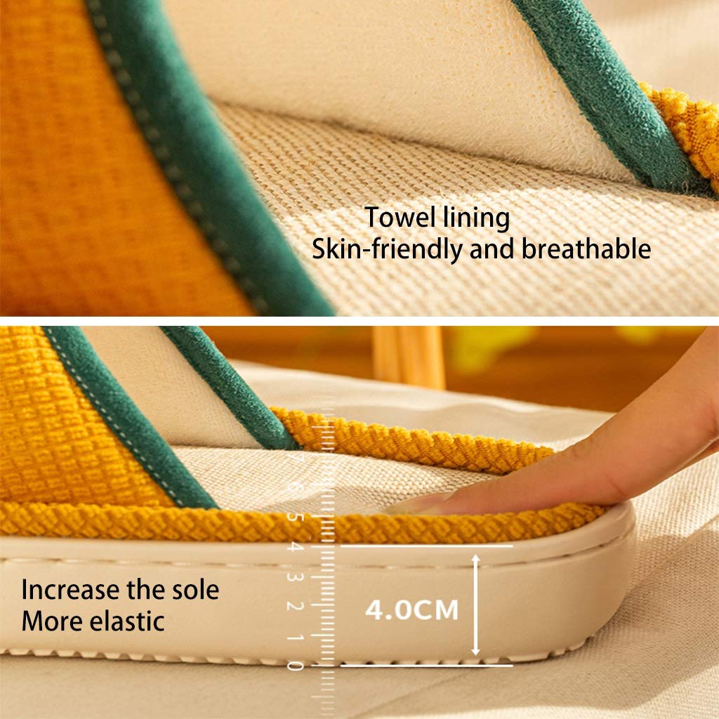 Breathable Women's Linen Summer Slippers - Open Toe House Shoes with Arch Support & Non-Slip Sole - Comfortable Indoor/Outdoor Sandals for Home, Beach & Vacation Wear