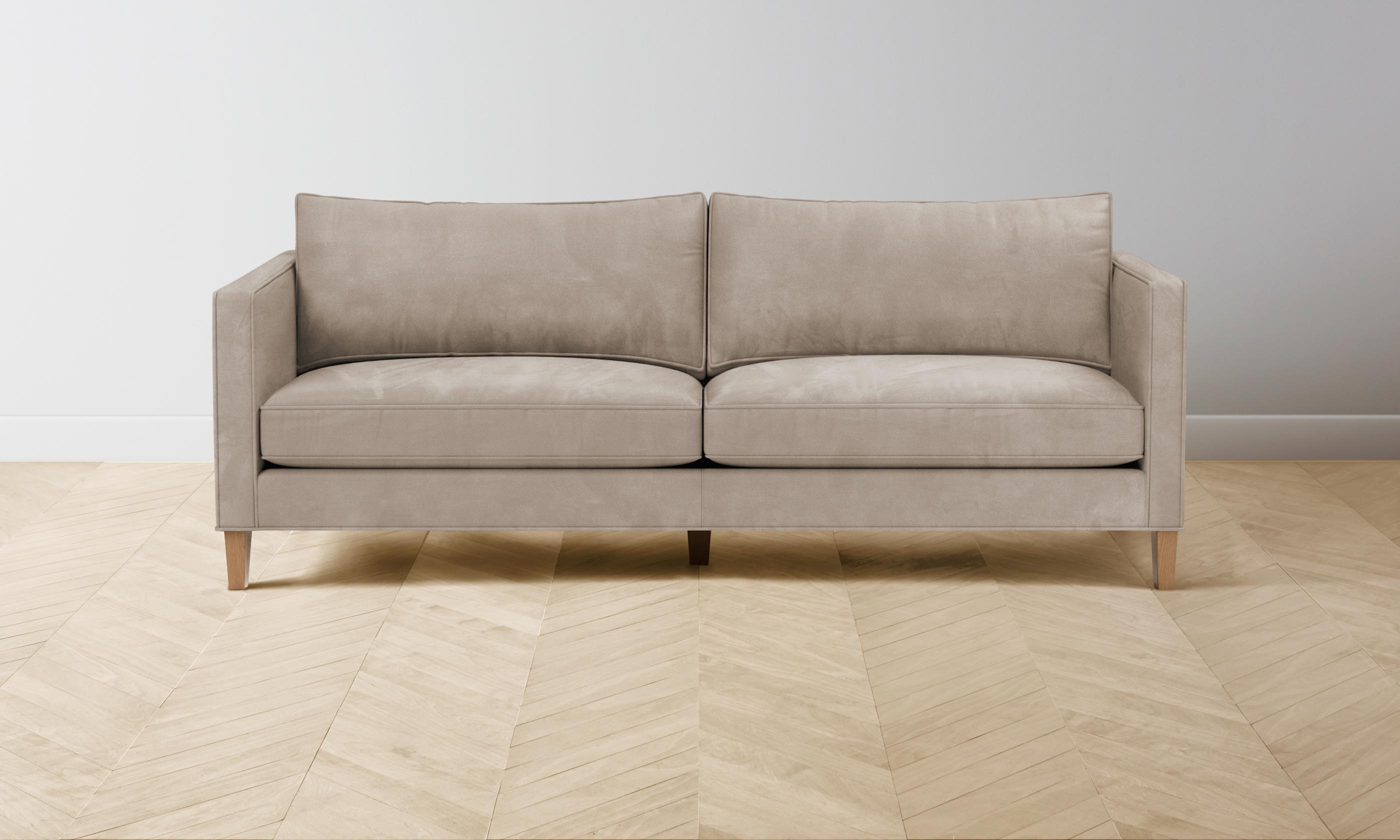 Premium Crosby Sofa - Genuine Nubuck Leather in Fawn Color - Perfect for Living Room, Lounge & Home Theater Seating