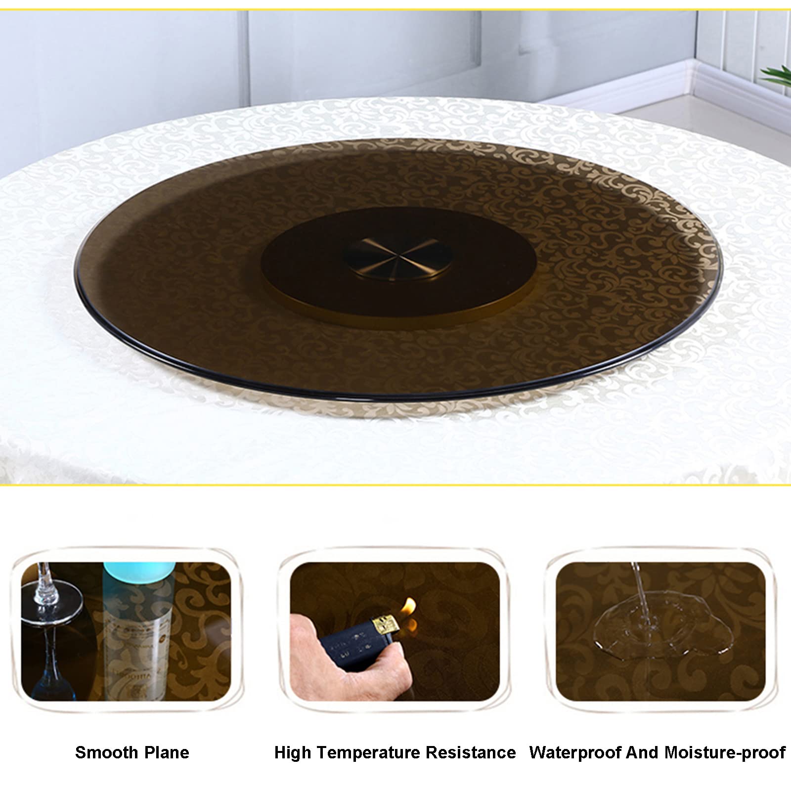 30 Inch Glass Lazy Susan Turntable - Round Rotating Serving Tray for Dining Table | Perfect for Birthday Parties, Family Dinners, Banquets & Kitchen Organization | Durable & Stylish Home Decor Accessory