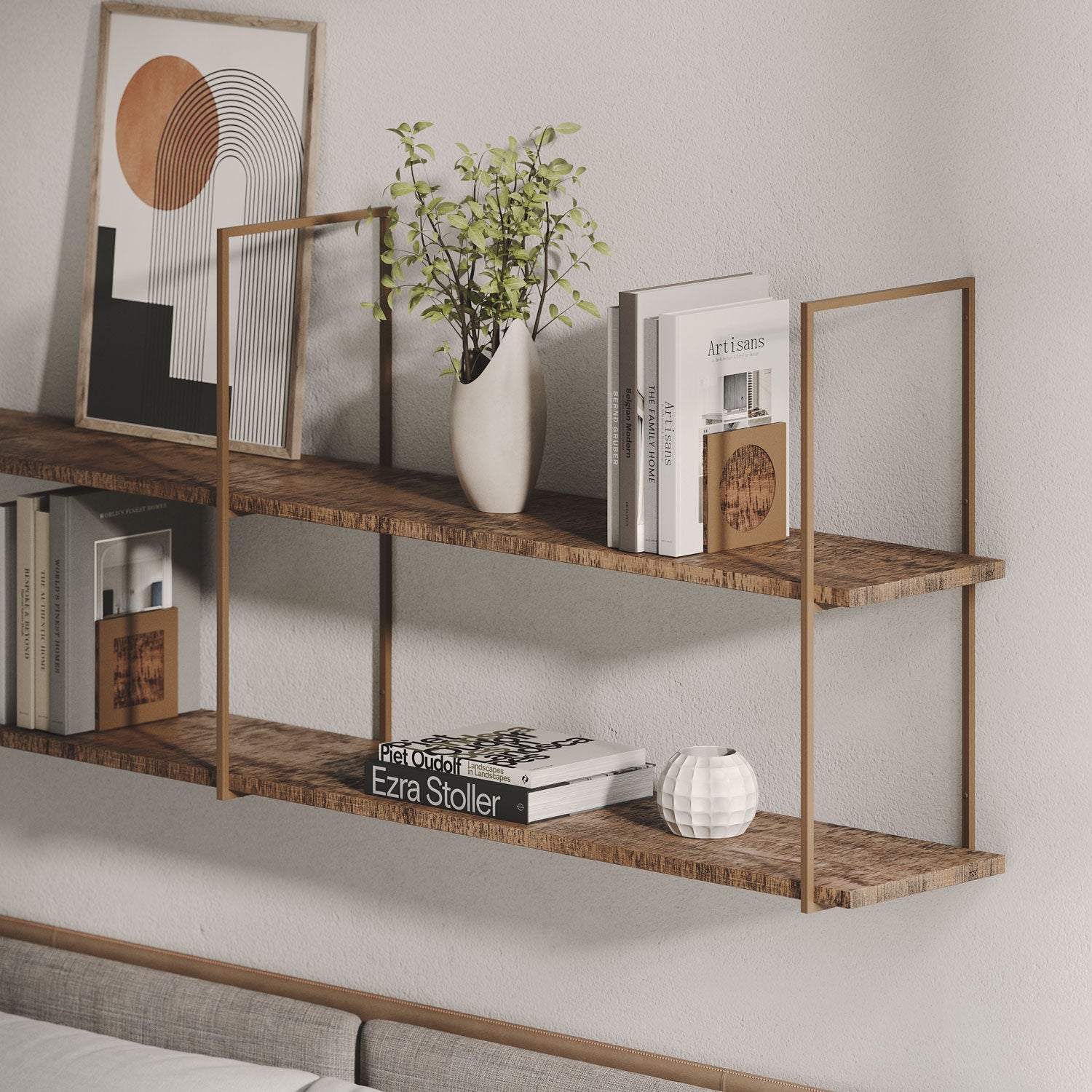 Lloyd Nutmeg Rustic Tiered Shelf - 3-Tier Wooden Display Shelf for Home Decor, Bathroom, Kitchen & Office Organization | Farmhouse Style Storage Solution