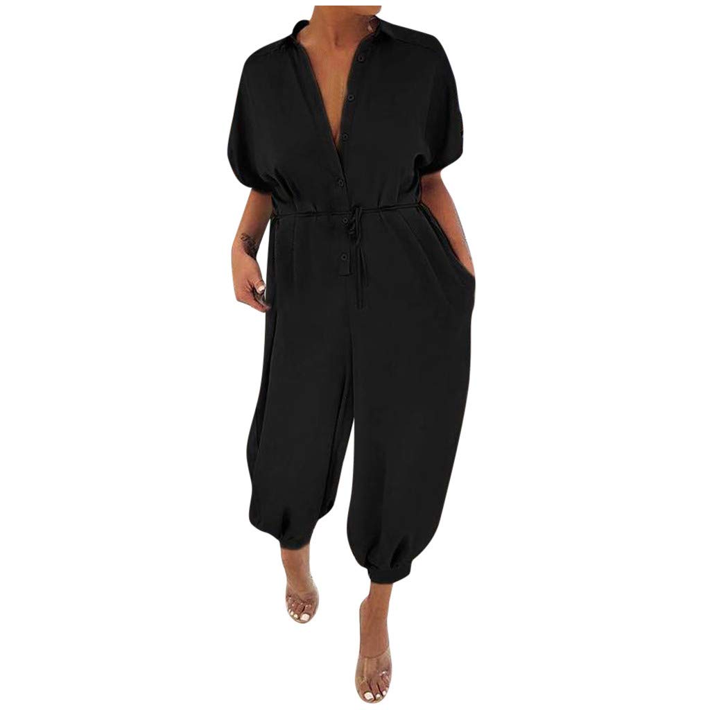 UJSQNDG Women's Floral Print Velvet Jumpsuit with Pockets - Loose Fit Overalls, Sweatpants Style for Outdoor Activities & Christmas Holiday Wear | Plus Size Available