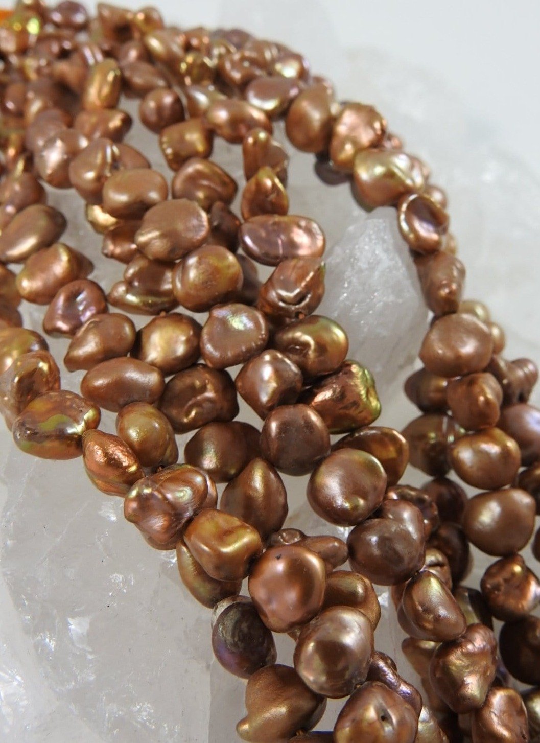 Natural Bronze Freshwater Pearl Beads Strand - Elegant Jewelry Making Supplies for Necklaces, Bracelets & DIY Crafts