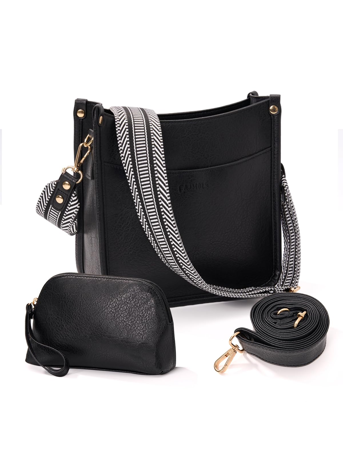 Women's Leather Crossbody Bags with Adjustable Guitar Strap - Stylish Shoulder Handbag Purse for Daily Use, Travel & Shopping