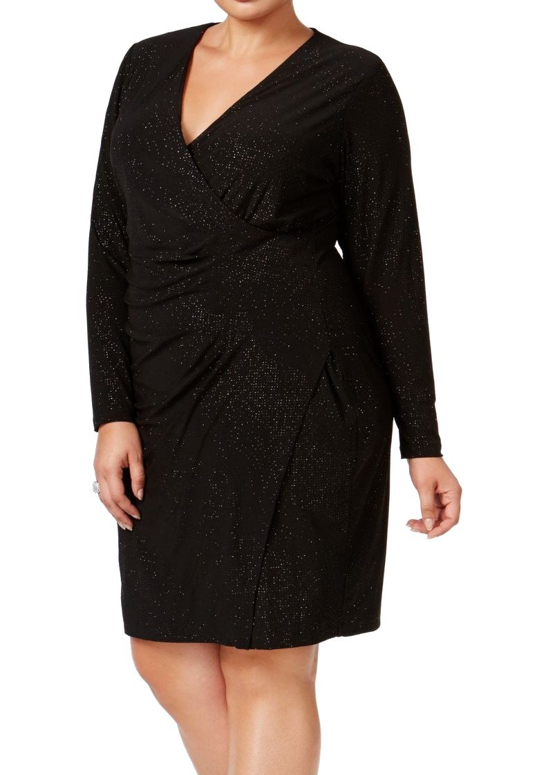 Calvin Klein Women's Plus Size Studded Sleeve Sheath Dress - Perfect for Office Wear, Cocktail Parties & Special Occasions