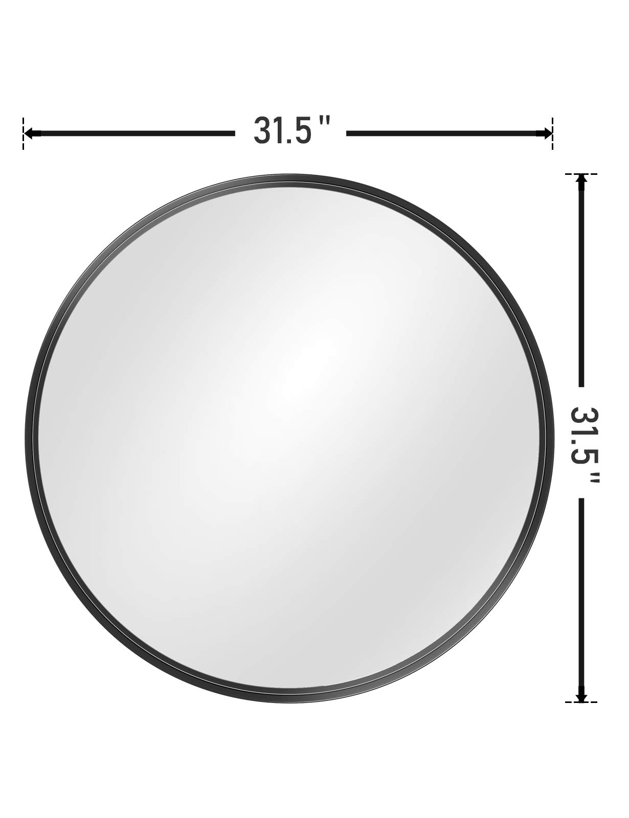 32 Inch Black Round Bathroom Mirror - Matte Metal Frame Modern Circle Wall Mirror for Entryway, Farmhouse Vanity & Home Decor (Perfect for Bathroom, Bedroom, Living Room & Dressing Area)