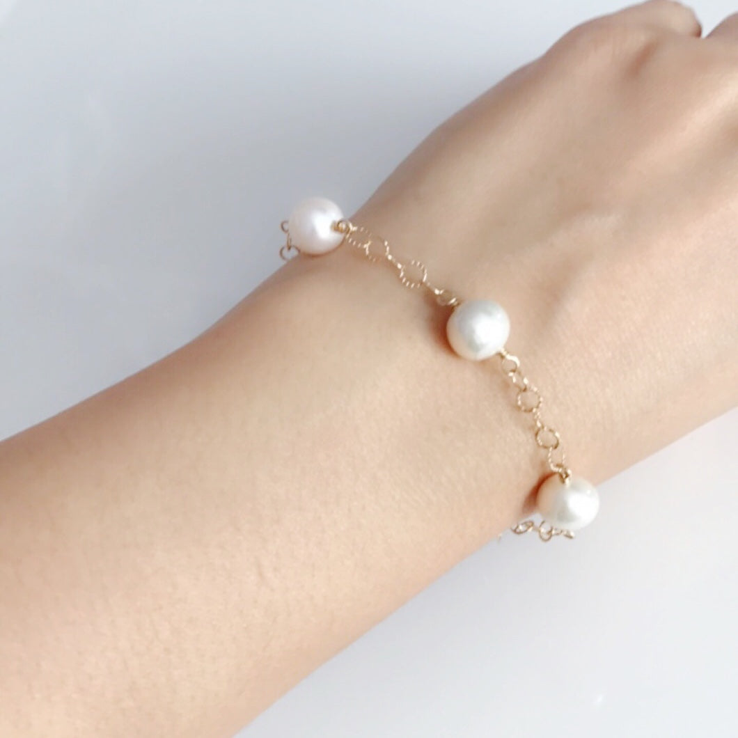 LEILANI White Pearl Bracelet (B360) - Elegant Jewelry for Women, Perfect for Weddings, Parties & Everyday Wear