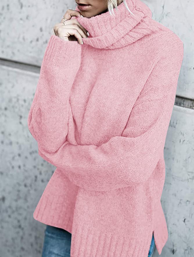 FISACE Women's Oversized Turtleneck Sweater - Cable Knit Long Sleeve Pullover Top for Winter | Cozy Casual Wear for Office, Date Night & Fall Outfits