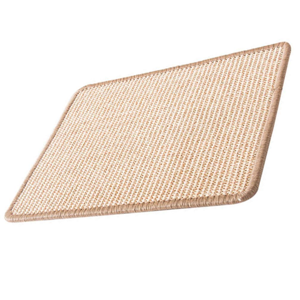 POPETPOP Natural Sisal Cat Scratcher Mat - Horizontal Floor Scratching Pad for Cats - Durable Cat Scratch Mat Protects Carpets & Sofas - Perfect for Living Rooms, Bedrooms & Home Decor