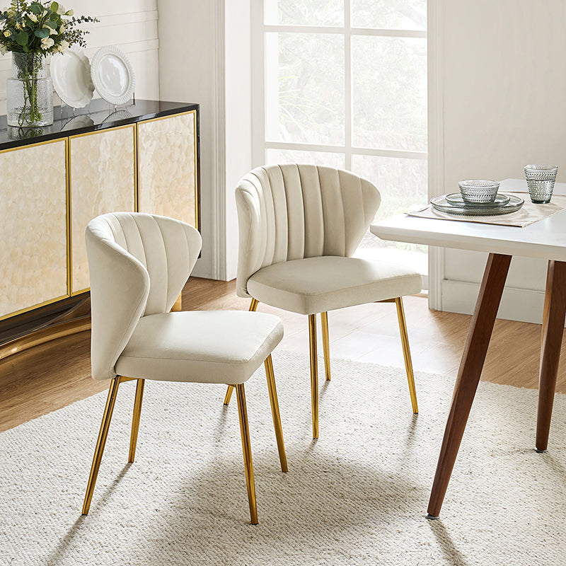 Aruna Side Chair Set - Modern Dining Chairs for Kitchen, Living Room & Office - 2-Piece Wooden Accent Chairs with Cushion - Perfect for Small Spaces, Breakfast Nook & Home Decor
