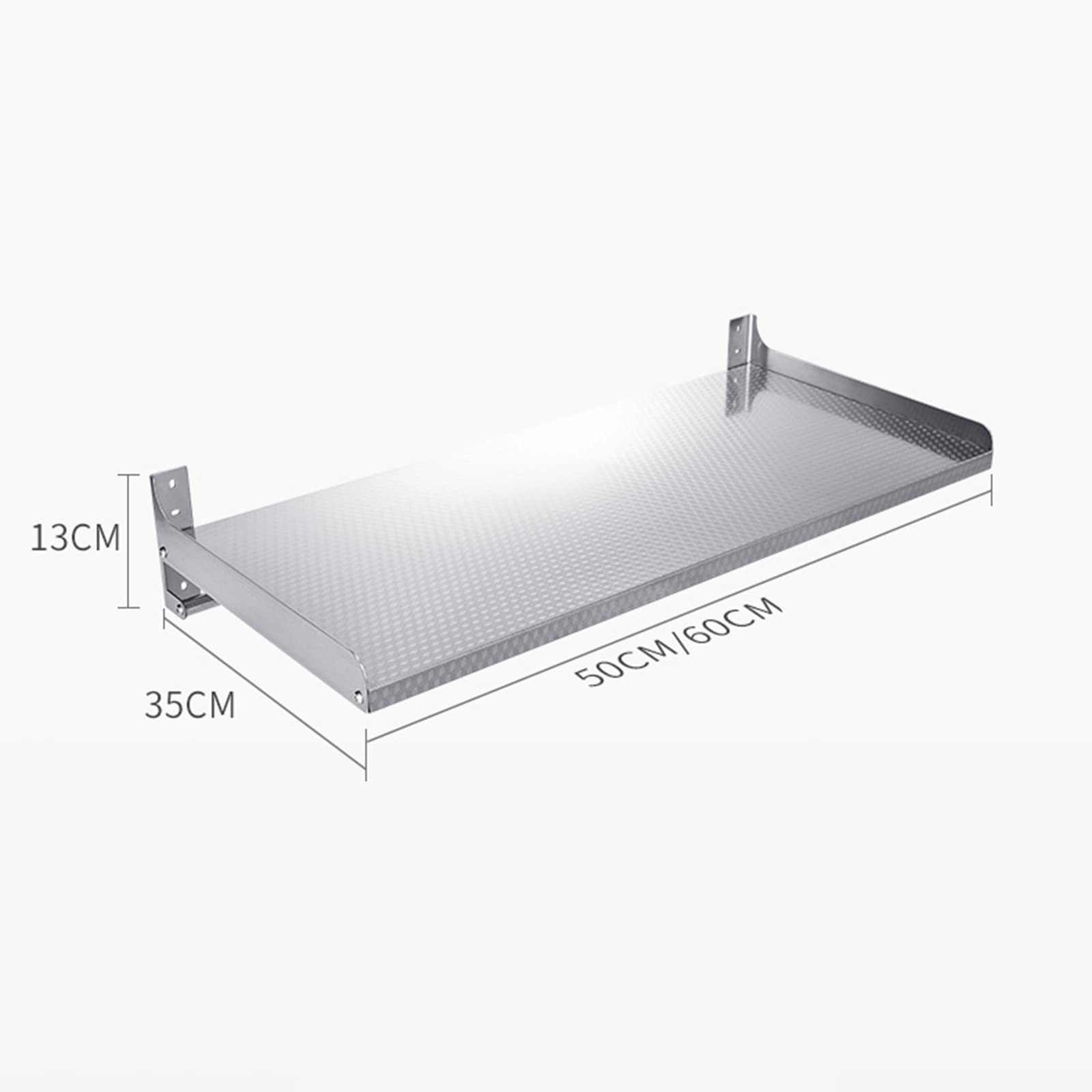 Stainless Steel Microwave Shelf with Hooks - 24 Inch Universal Floating Oven Rack, Heavy Duty Wall Mount Storage Organizer for Kitchen - Perfect for Small Spaces & Microwave Oven Organization